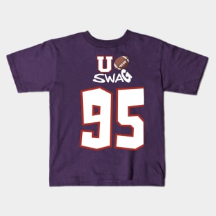 University Of Swag Pigs Football Jersey #95 Kids T-Shirt